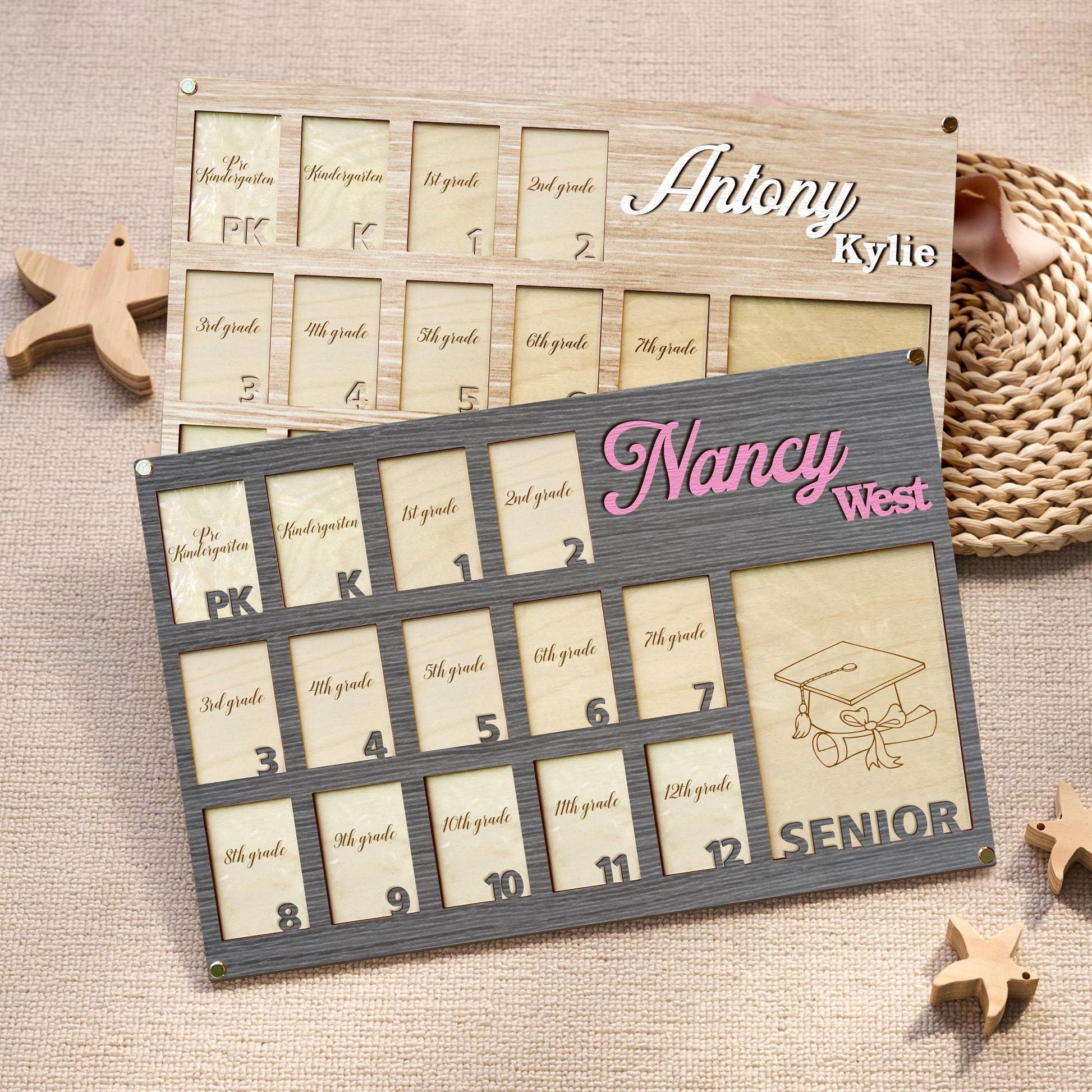 Personalized School Years Photo Frame, Grade School Photo Frame, Pre K To Graduation School Photo Frame, Senior Picture Picture Photo Frame