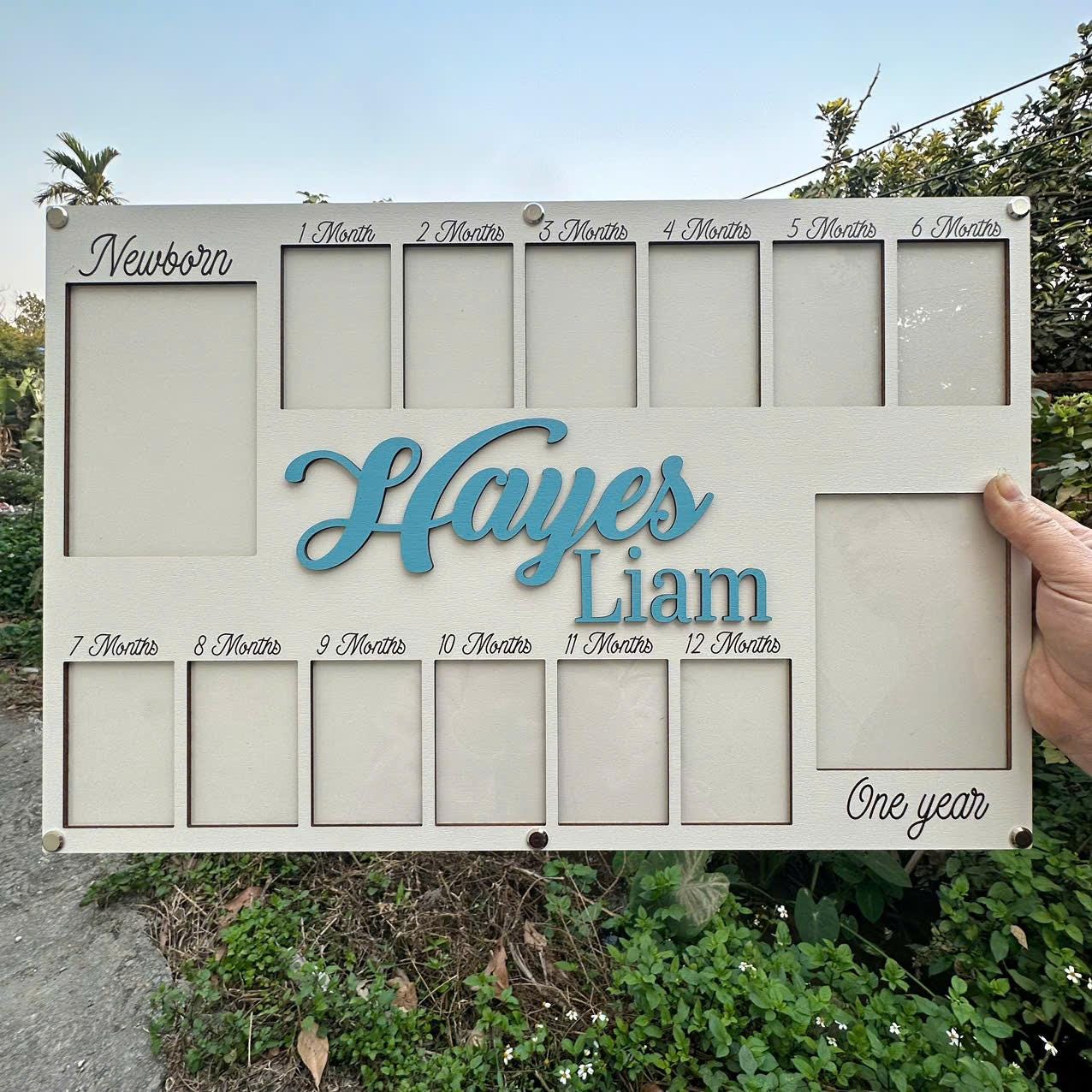 Baby First Year Picture Frame, Newborn To One Year Photo Frame, Baby Photo Frame, Monthly Milestone For Baby Frame, One Year Photo Frame