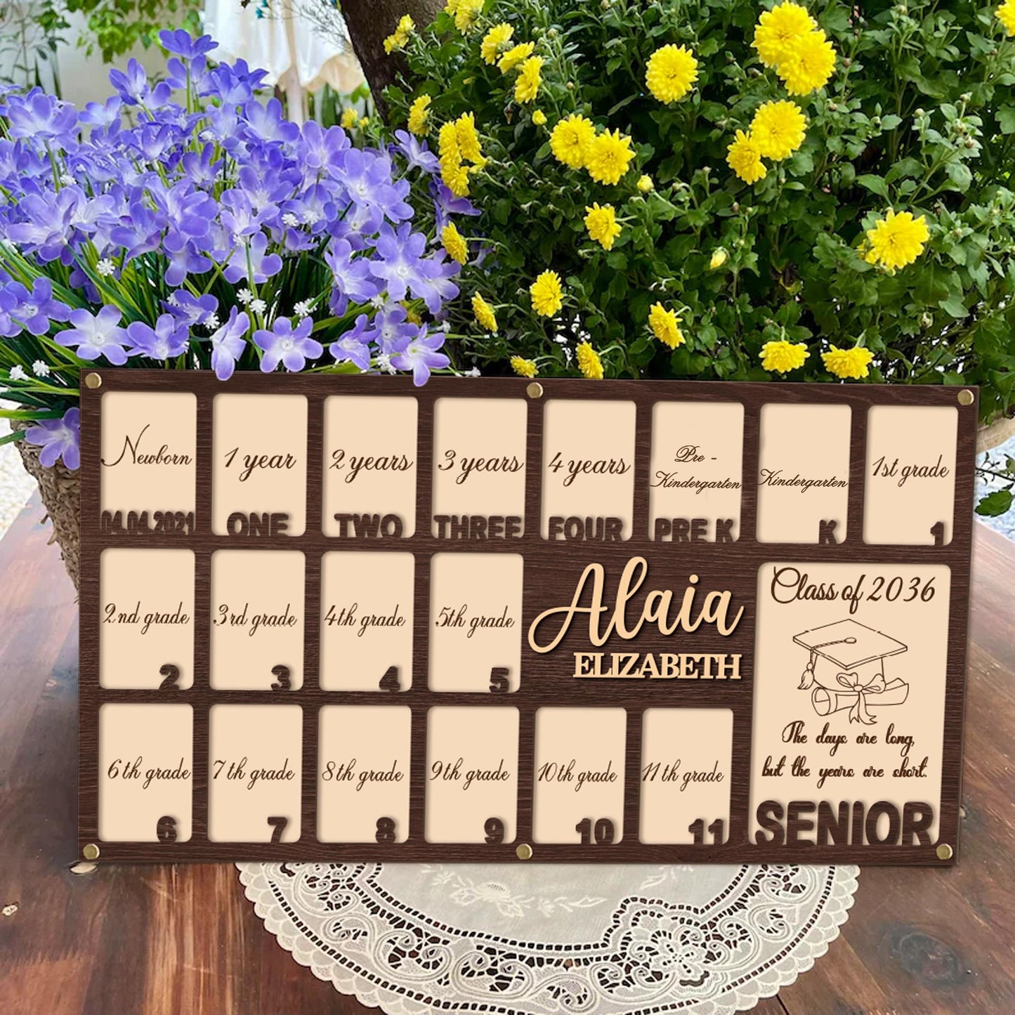Custom Birth Through Graduation School Years Photo Frame, Pre K Kindergarten To Grad School Picture Frame, Birth To Grad School Photo Frame