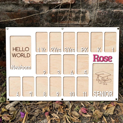 Custom Birth To Graduation School Years Photo Frame, Birth To Senior School Picture Frame, Pre K To Grad Kindergarten To Grad School Frame