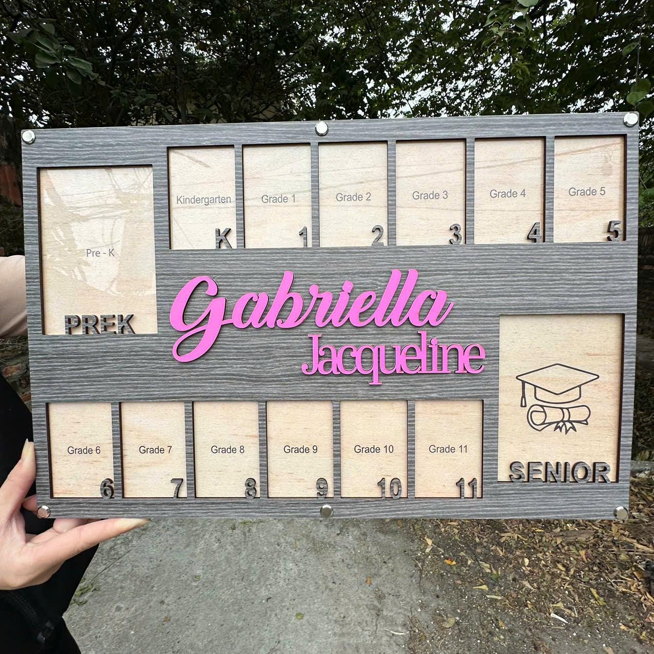 Custom School Years Photo Frame, Pre K To Graduation School Photo Frame, Grade School Photo Frame, Senior Picture Gift Picture Photo Frame