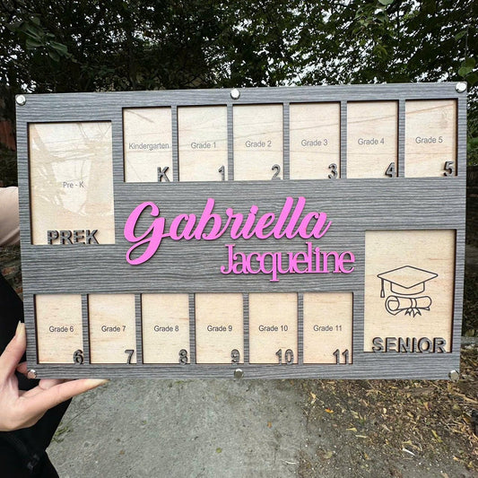 Custom School Years Photo Frame, Pre K To Graduation School Photo Frame, Grade School Photo Frame, Senior Picture Gift Picture Photo Frame