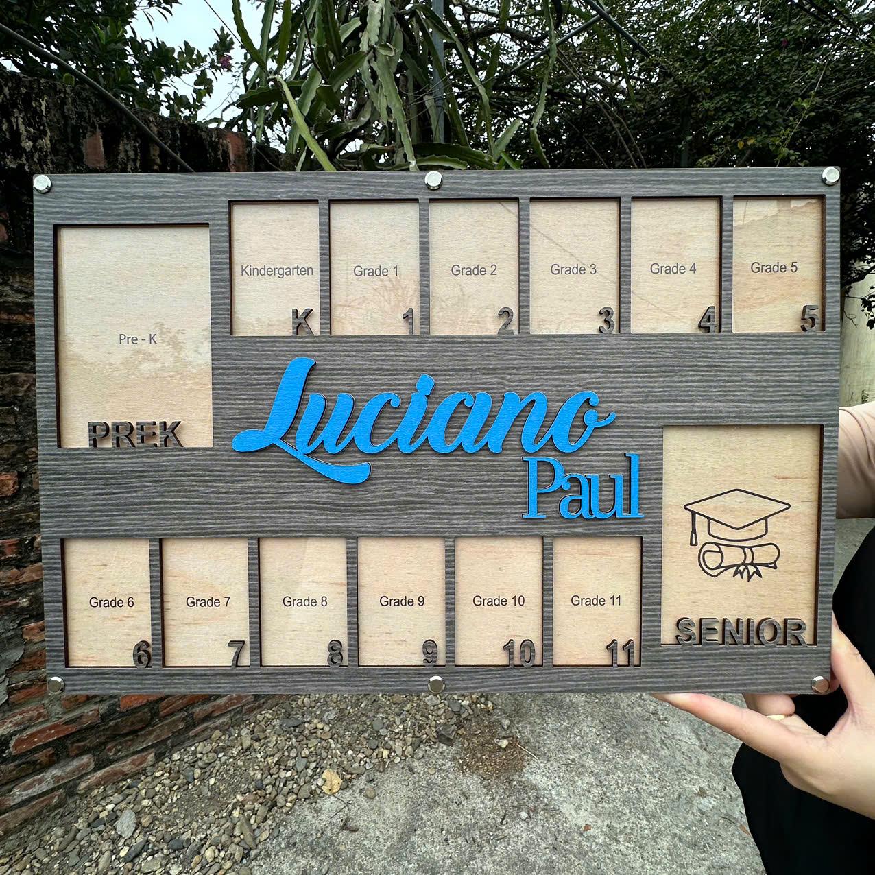 Custom School Years Photo Frame, Pre K To Senior Graduation Photo Frame, Pre K-12 Grade School Picture Frame, Custom Name School Year Frame