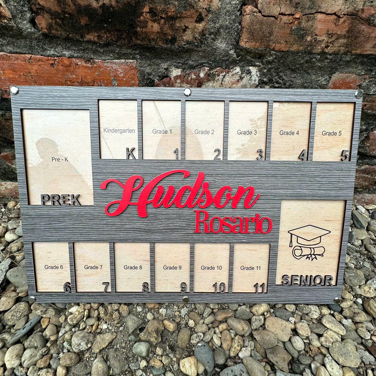 Custom School Years Photo Frame, Pre K To Senior Graduation Photo Frame, Pre K-12 Grade School Picture Frame, Custom Name School Year Frame