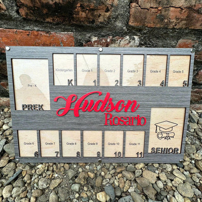 Custom School Years Photo Frame, Pre K To Senior Graduation Photo Frame, Pre K-12 Grade School Picture Frame, Custom Name School Year Frame
