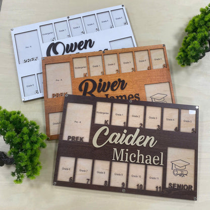 Custom School Years Photo Frame, Pre K To Senior Graduation Photo Frame, Pre K-12 Grade School Picture Frame, Custom Name School Year Frame