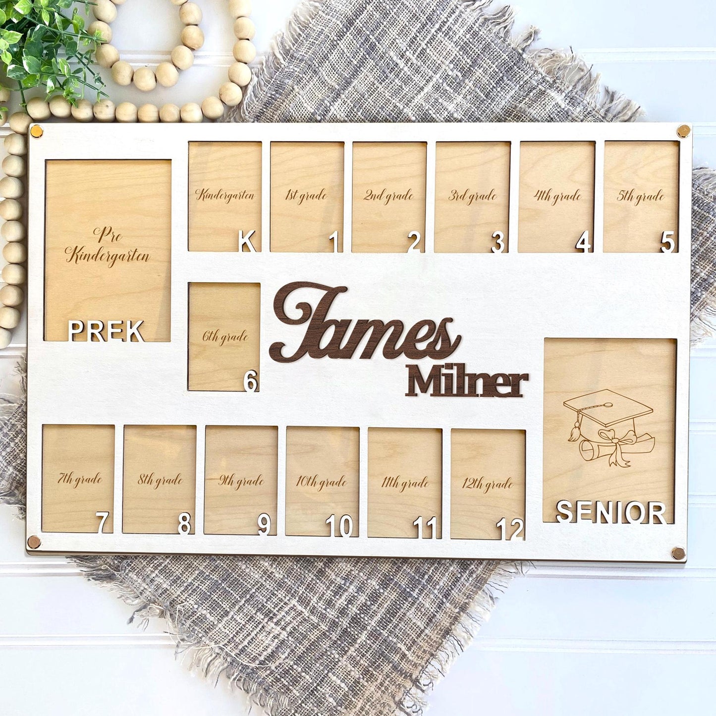 Personalized Pre K To Graduation School Photo Frame, Pre K To 12 Grade School Picture Frame, School Years Photo Frame, Senior Picture Frame