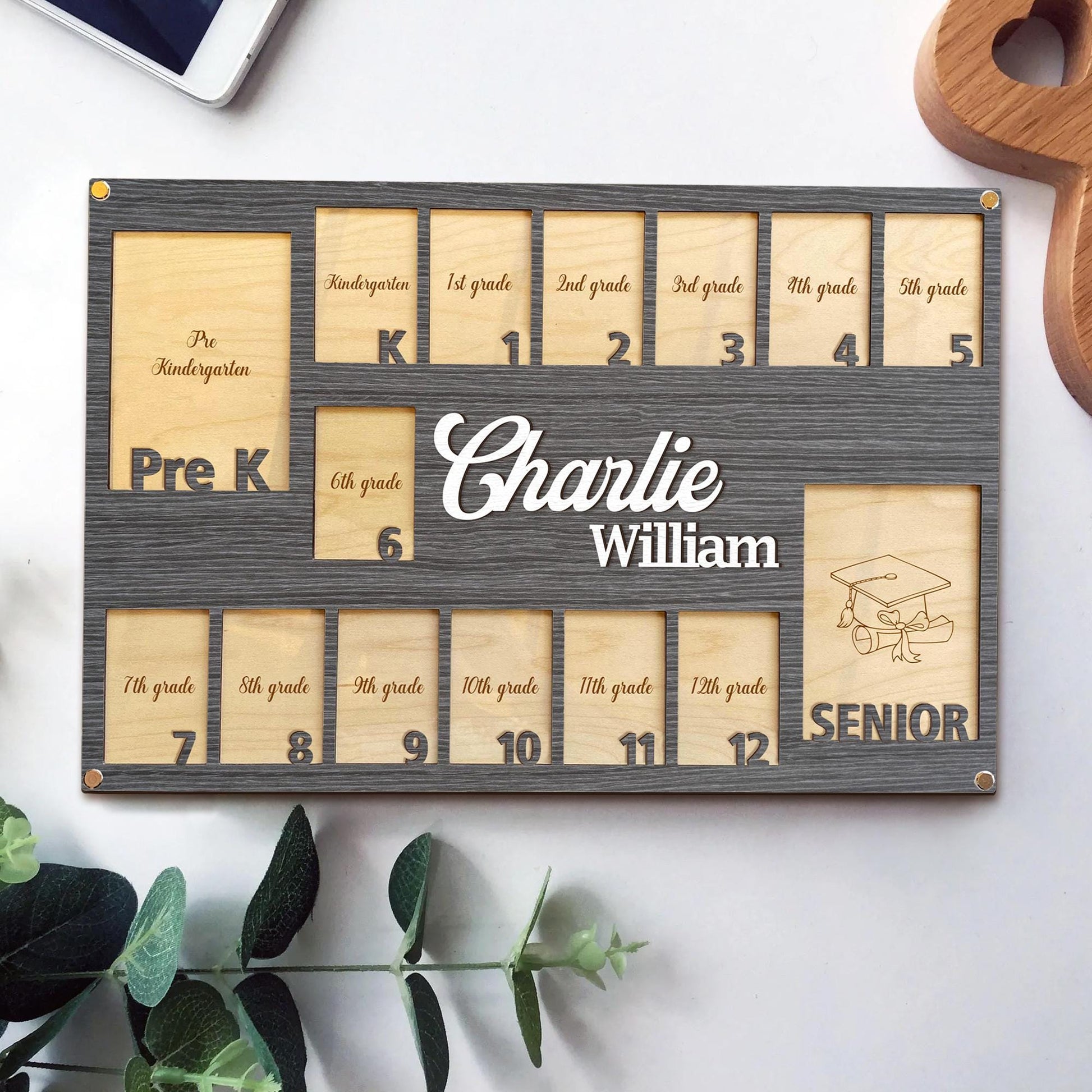 Custom Pre K To Graduation School Photo Frame, School Years Photo Frame, Pre K To Grad School Photo Frame, Senior Picture Photo Frame Gift