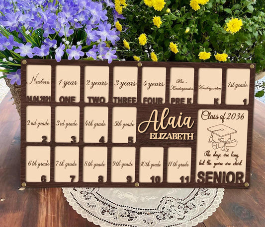 Custom Birth Through Graduation School Years Photo Frame, Birth To Grad Photo Frame, Pre K To Grad Kindergarten To Grad School Picture Frame