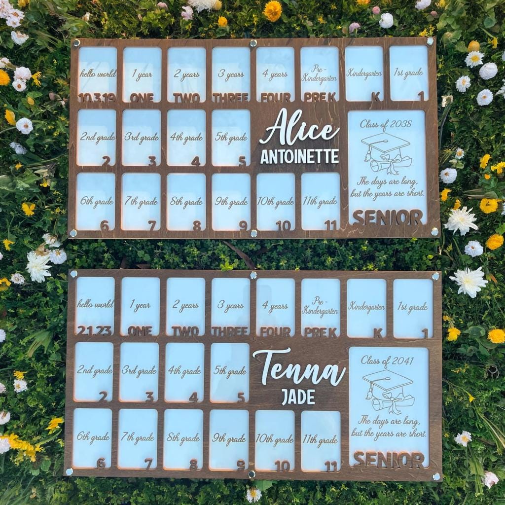Custom Birth To Graduation School Years Photo Frame, Birth To Grad School Picture Frame, Kindergarten Pre K To Grad School Picture Frame