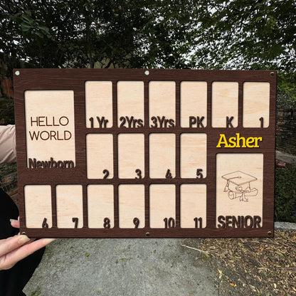 Custom Birth To Graduation School Years Photo Frame, Birth To Senior School Picture Frame, Pre K To Grad Kindergarten To Grad School Frame