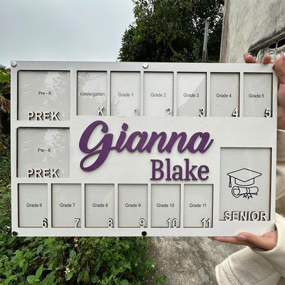 Custom Pre K To Senior Photo Frame, School Years Photo Frame, Prek To Graduation School Picture Frame, Custom Name School Year Picture Frame