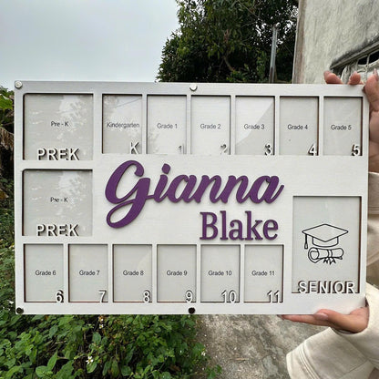 Pre K To Graduation School Photo Frame, Custom School Years Photo Frame, Pre K To Senior School Photo Frame, Senior Picture Gift Photo Frame