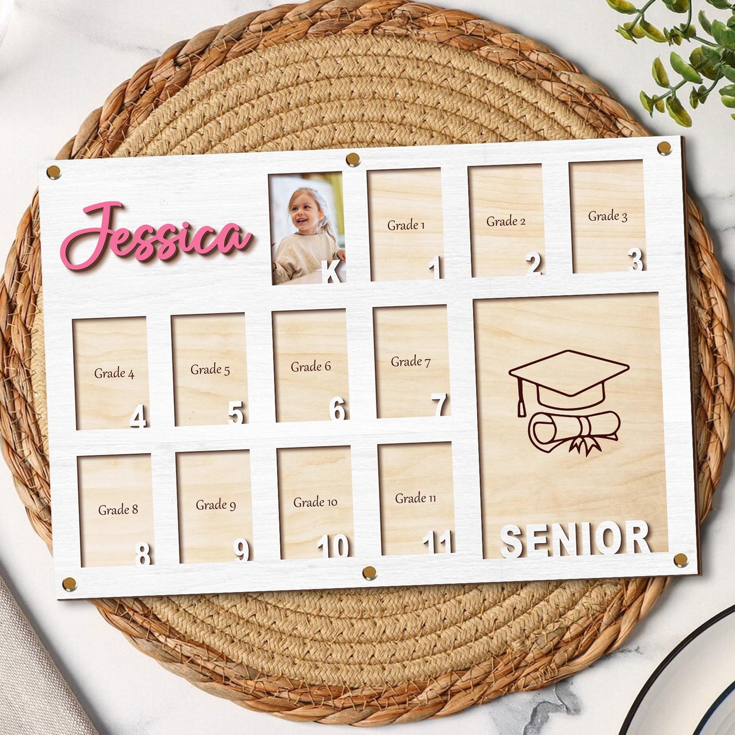 Custom Kindergarten To Grad School Picture Frame, K To Graduation School Picture Frame, School Year Picture Frame, K To Grade 12 Photo Frame