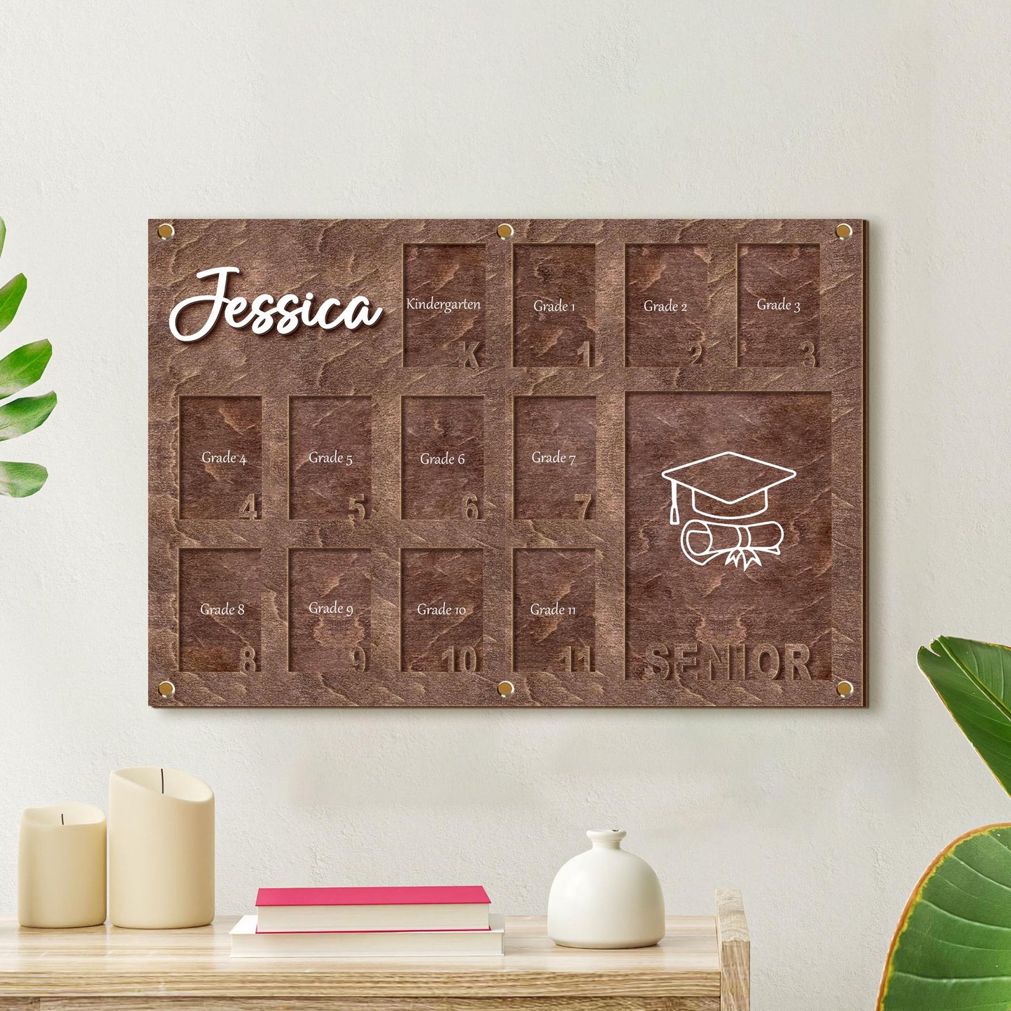 Custom Kindergarten To Grad School Picture Frame, K To Graduation School Picture Frame, School Year Picture Frame, K To Grade 12 Photo Frame