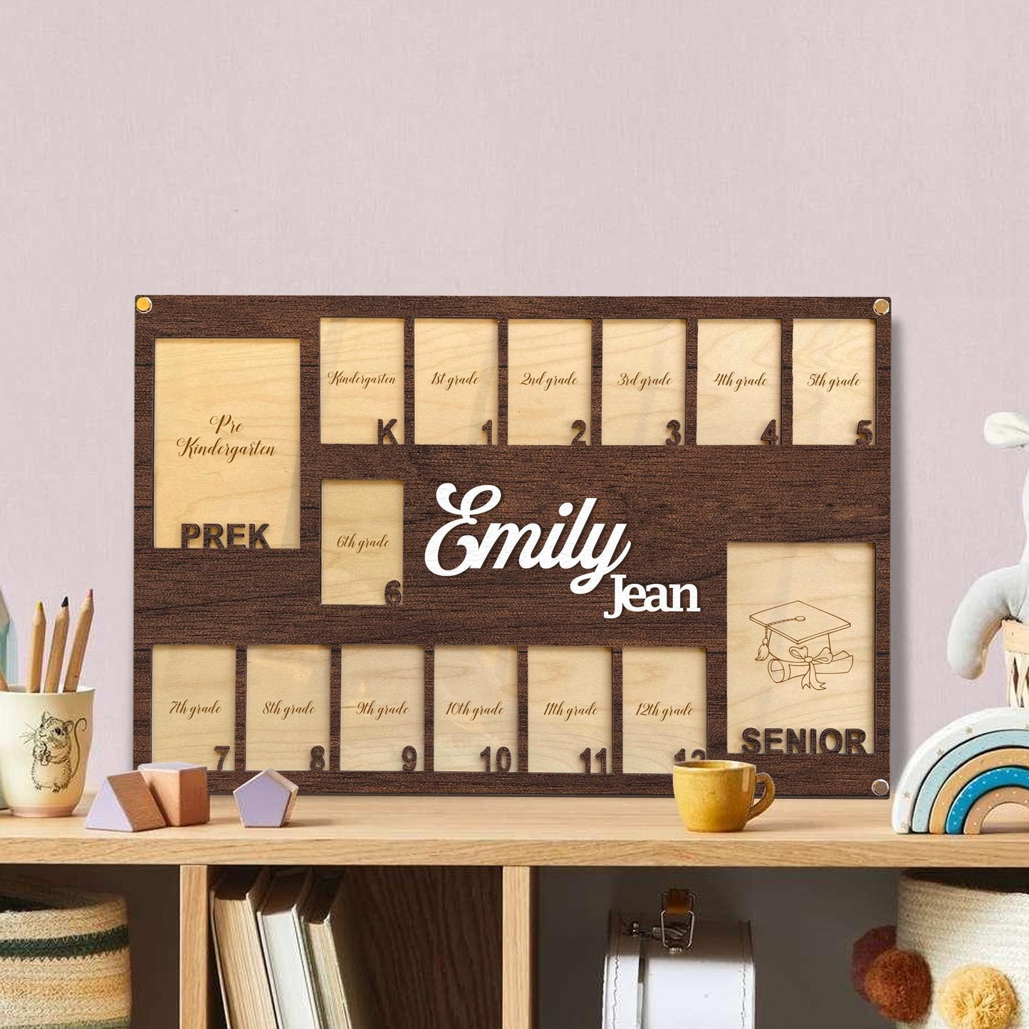 Custom Pre K To Graduation School Photo Frame, School Years Photo Frame, Pre K To Grad School Photo Frame, Senior Picture Photo Frame Gift