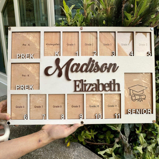 Custom Pre K To Senior Photo Frame, School Years Photo Frame, Prek To Graduation School Picture Frame, Custom Name School Year Picture Frame