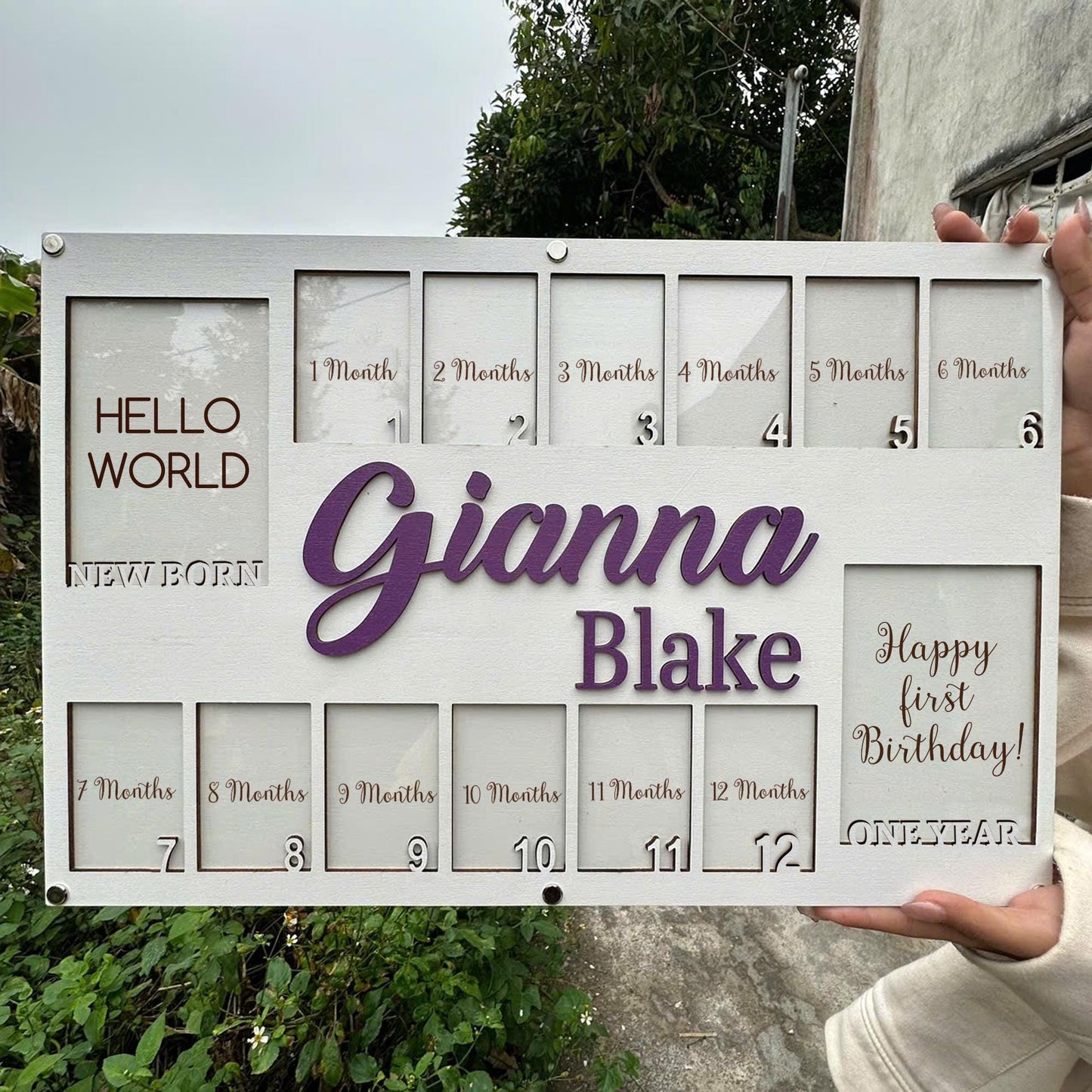 Personalized Baby First Year Photo Frame, Newborn To One Year Picture Frame, Baby Photo Frame Baby Monthly Picture Frame Newborn Photo Frame