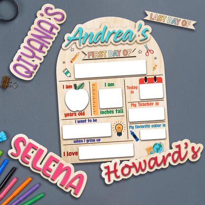 Personalized First Day Of School Sign, Back To School Interchangable Sign, Reusable Photo Prop First Day Of School Sign, School Board Signs
