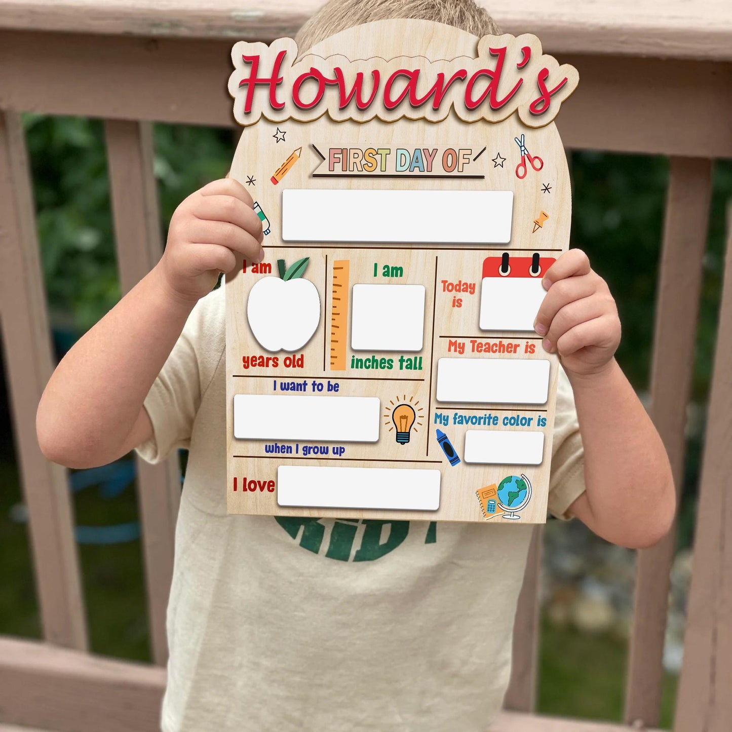 Personalized First Day Of School Sign, Back To School Interchangable Sign, Reusable Photo Prop First Day Of School Sign, School Board Signs