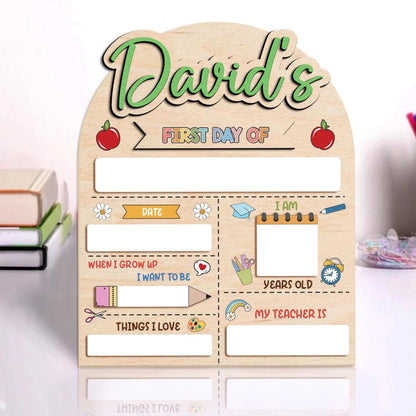 Custom First Day Of School Sign, Custom Name Back To School Board, Reusable Back To School Sign Photo Prop, 1st Day Of School Sign For Kids