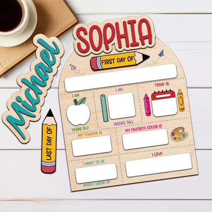 Customized First Day Of School Sign, Custom Back To School Board With Name, 1st Day Of School Sign, Reusable Photo Prop Back To School Sign