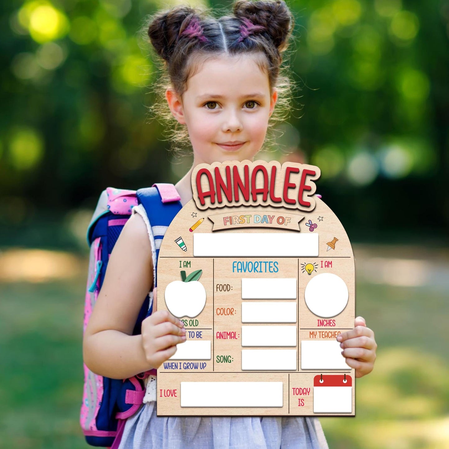 Personalized First And Last Day Of School Sign, Reusable Back To School Sign For Photos, Custom 1st Day Of School Board For Gift Students