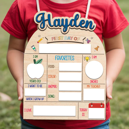 Personalized First And Last Day Of School Sign, Reusable Back To School Sign For Photos, Custom 1st Day Of School Board For Gift Students