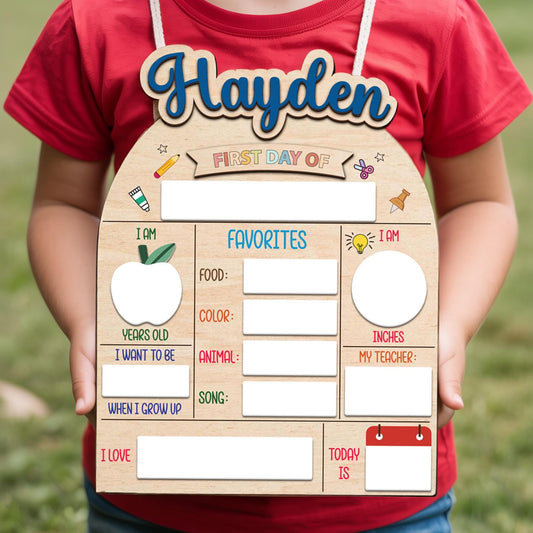 Personalized First And Last Day Of School Sign, Reusable Back To School Sign For Photos, Custom 1st Day Of School Board For Gift Students