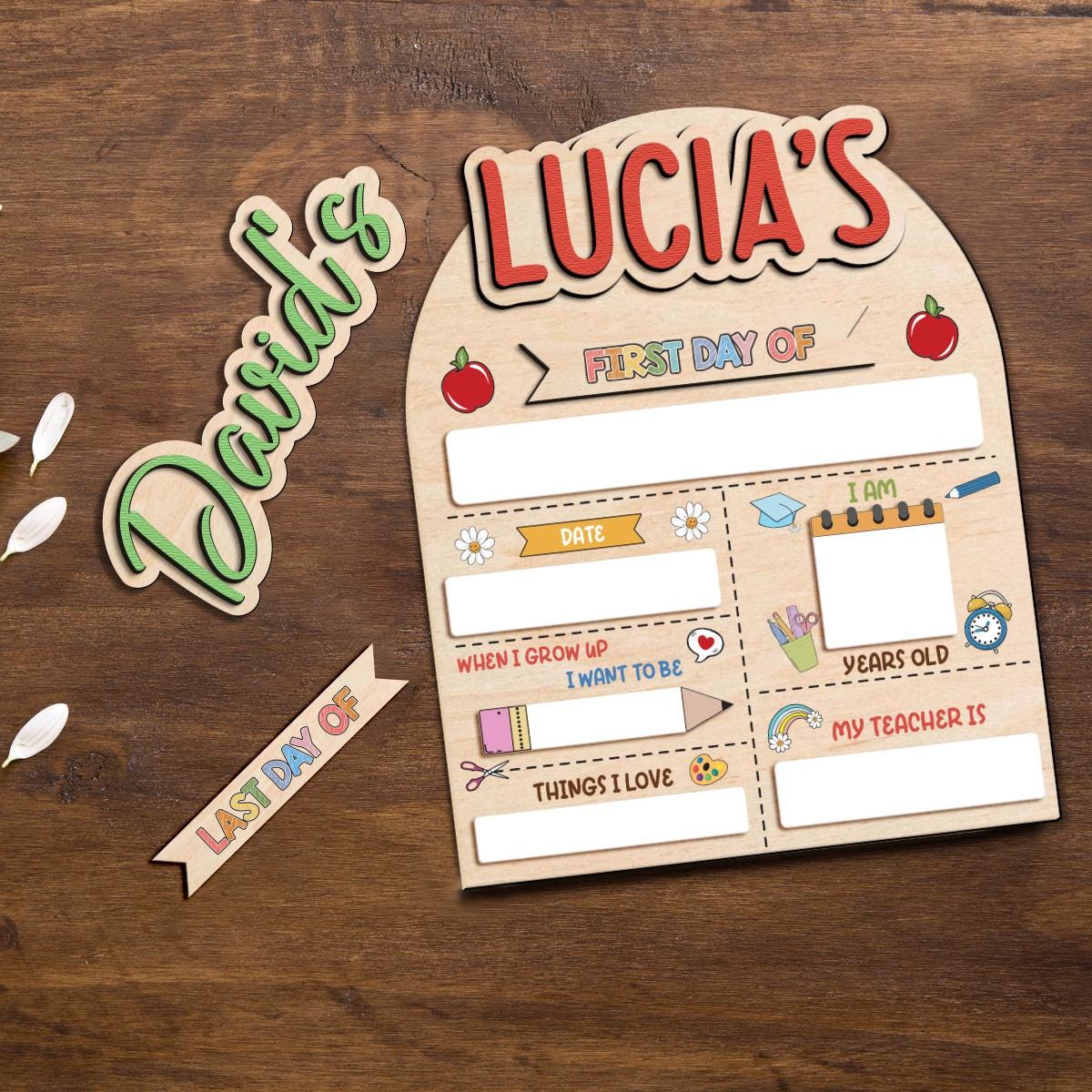 Custom First Day Of School Sign, Custom Name Back To School Board, Reusable Back To School Sign Photo Prop, 1st Day Of School Sign For Kids