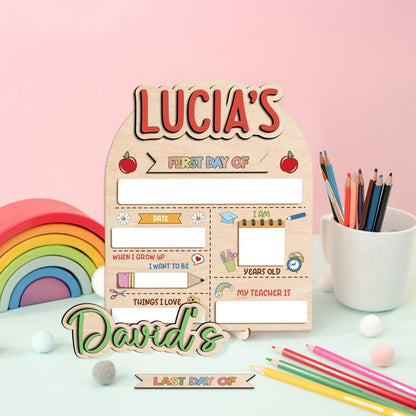 Custom First Day Of School Sign, Custom Name Back To School Board, Reusable Back To School Sign Photo Prop, 1st Day Of School Sign For Kids