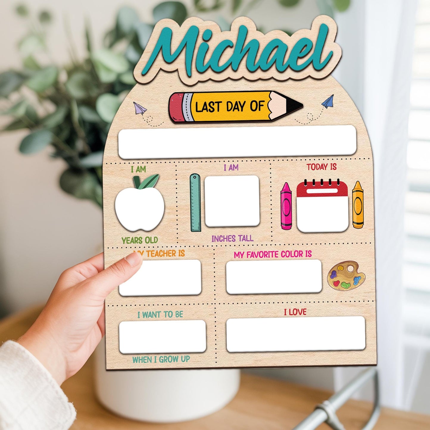 Customized First Day Of School Sign, Custom Back To School Board With Name, 1st Day Of School Sign, Reusable Photo Prop Back To School Sign