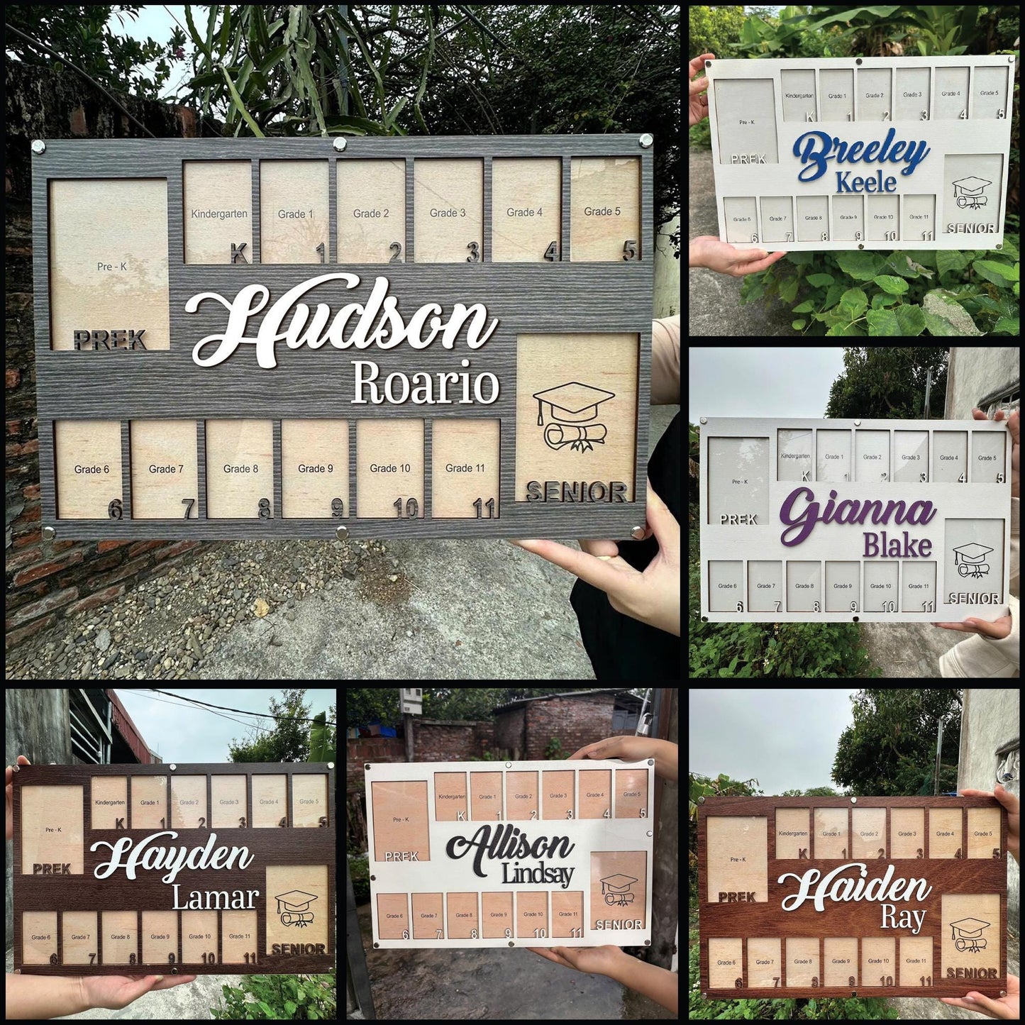 Custom School Years Photo Frame, Pre K To Senior Graduation School Photo Frame, Pre K-12 Grade School Photo Frame Senior Picture Photo Frame