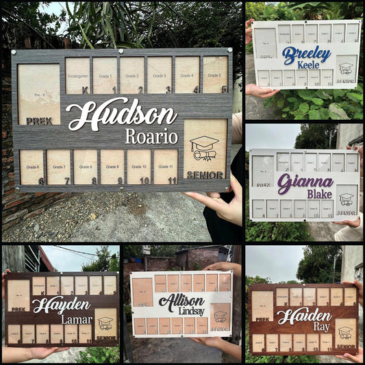 Custom School Years Photo Frame, Pre K To Senior Graduation School Photo Frame, Pre K-12 Grade School Photo Frame Senior Picture Photo Frame