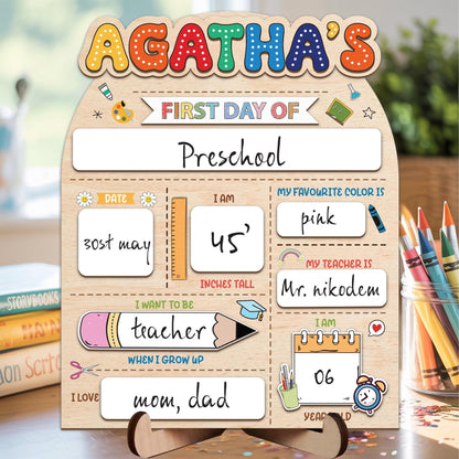 Personalized First Day Of School Sign, Back To School Sign, Kindergarten Back To School Board, Custom First Day Last Day Of School Sign