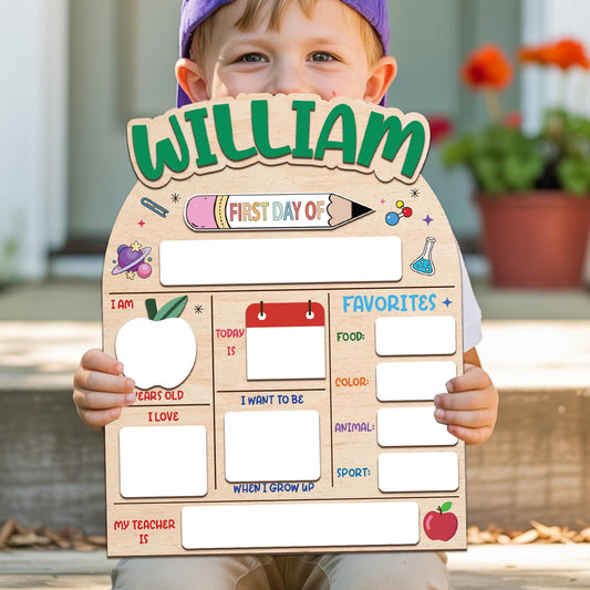 Custom 1st Day Of School Board, Custom First Day Of School Sign, Back To School Sign For Kids, First Day Of Kinder Pre K Sign, Student Gifts