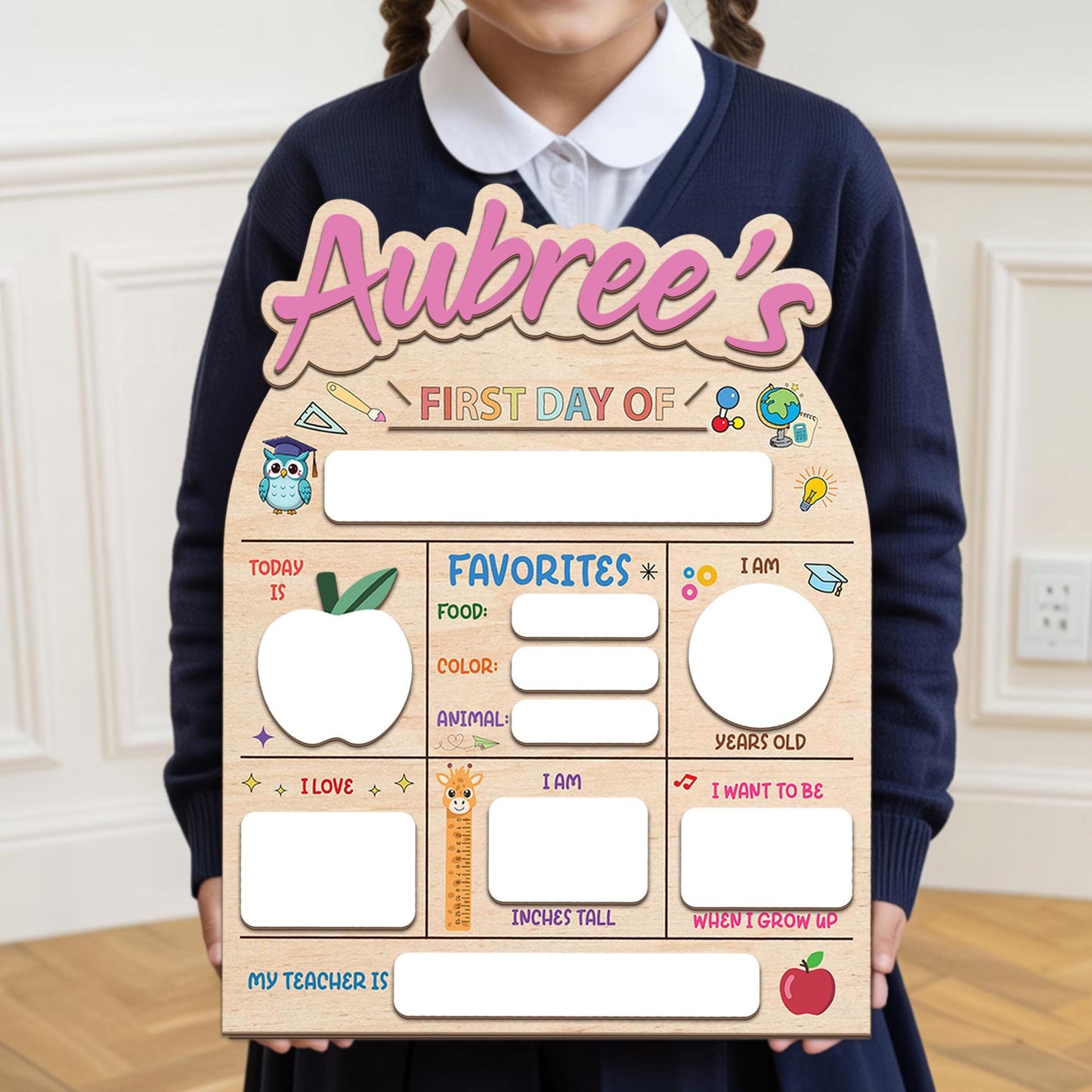 Personalized First And Last Day Of School Sign, Back To School Sign For Photos, Custom Name 1st Day Of School Board, 1st Day Of School Signs