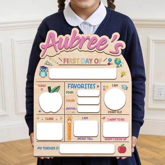 Personalized First And Last Day Of School Sign, Back To School Sign For Photos, Custom Name 1st Day Of School Board, 1st Day Of School Signs