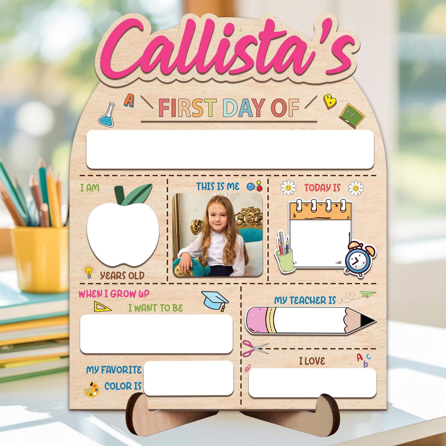 Personalized First And Last Day School Sign, Back To School Sign, First Day School Wooden School Board, Kindergarten 1st Day Of School Sign