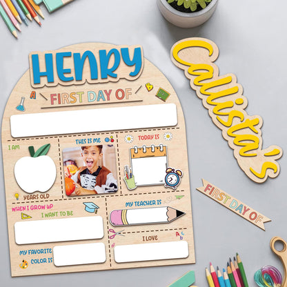 Personalized First And Last Day School Sign, Back To School Sign, First Day School Wooden School Board, Kindergarten 1st Day Of School Sign