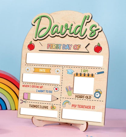 Custom First Day Of School Sign, Custom Name Back To School Board, Reusable Back To School Sign Photo Prop, 1st Day Of School Sign For Kids