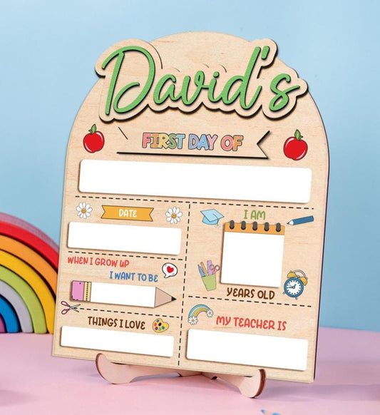 Custom First Day Of School Sign, Custom Name Back To School Board, Reusable Back To School Sign Photo Prop, 1st Day Of School Sign For Kids