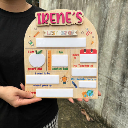 Personalized First Day Of School Sign, Back To School Interchangable Sign, Reusable Photo Prop First Day Of School Sign, School Board Signs