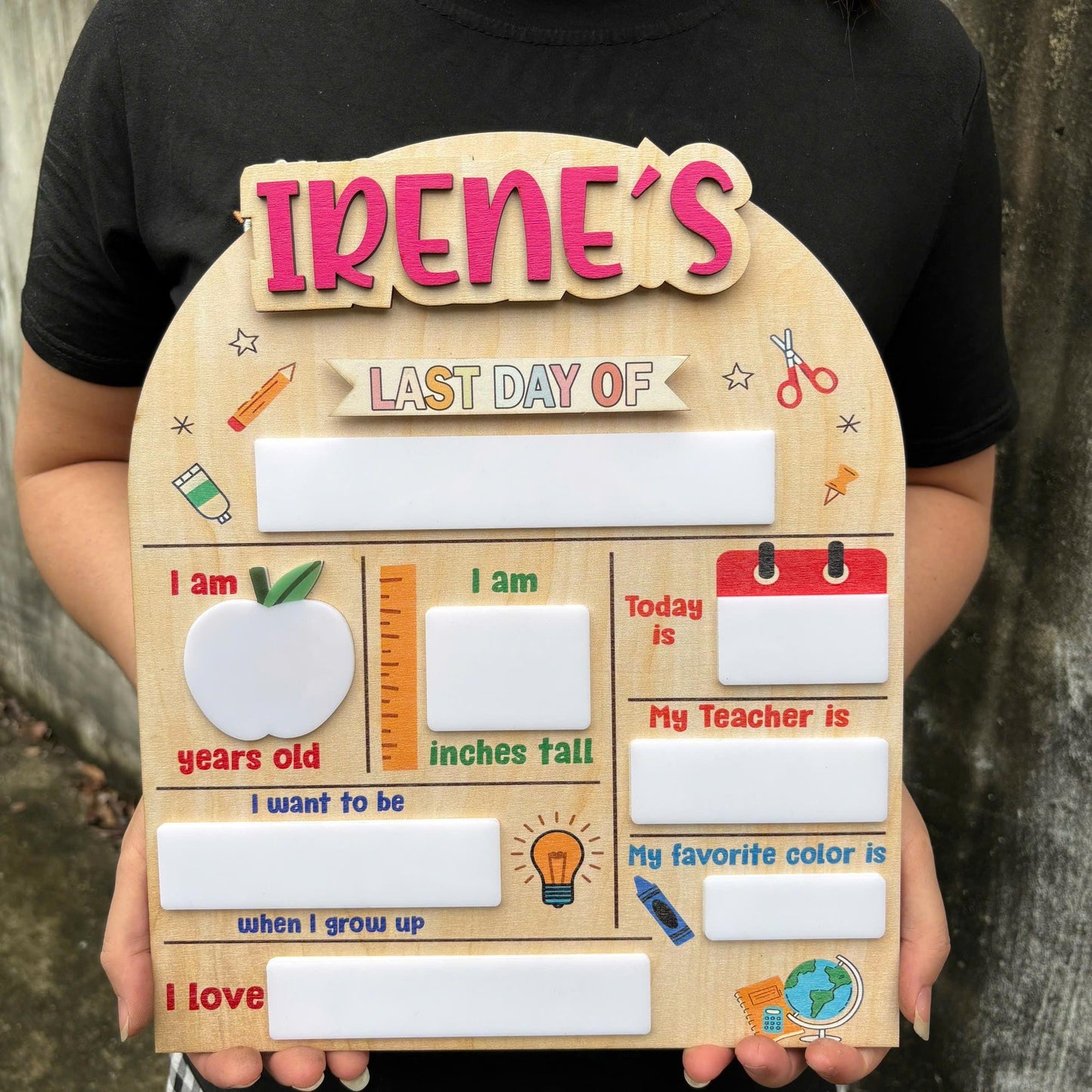 Personalized First Day Of School Sign, Back To School Interchangable Sign, Reusable Photo Prop First Day Of School Sign, School Board Signs