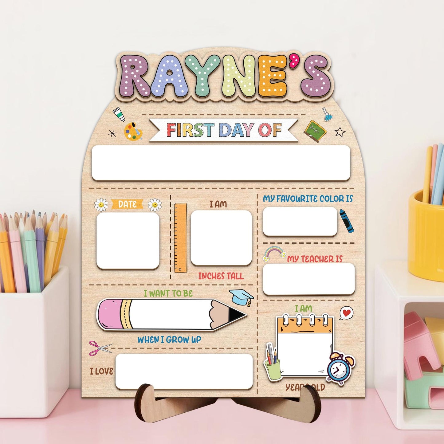 Personalized First Day Of School Sign, Back To School Sign, Kindergarten Back To School Board, Custom First Day Last Day Of School Sign