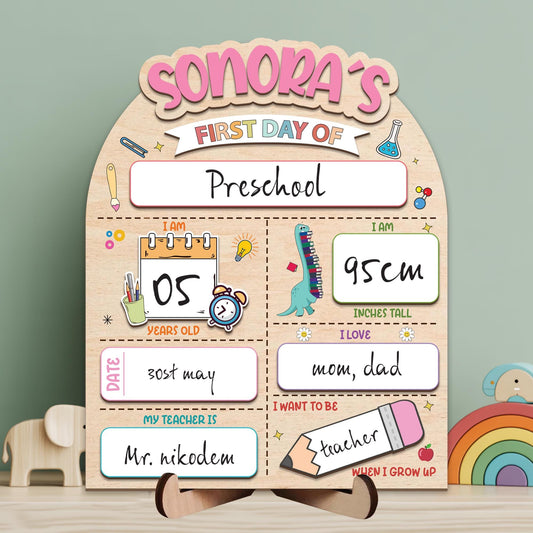 Personalized First Day Of School Sign, Reusable Back To School Sign For Photo Prop, 1st Day Of School Sign , Custom First Day School Sign