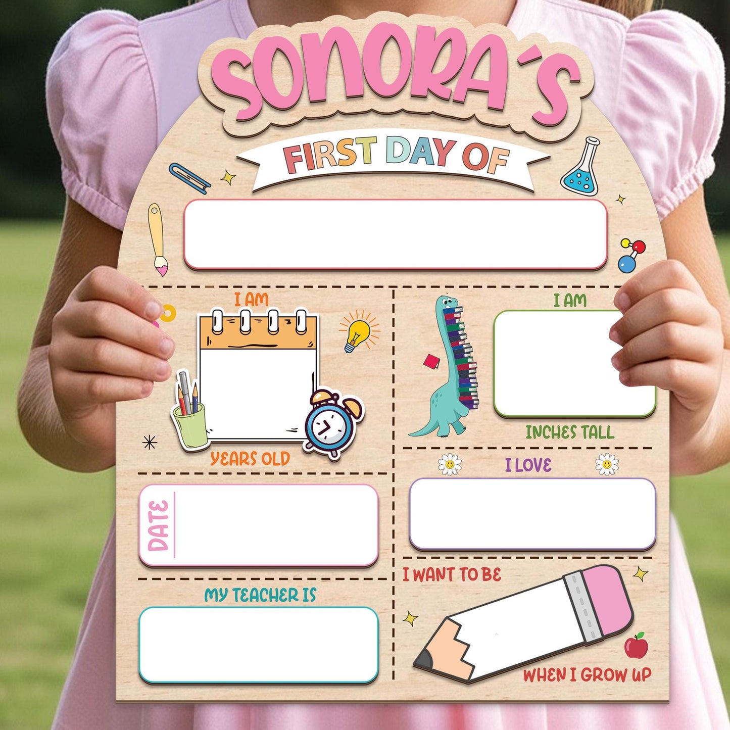 Personalized First Day Of School Sign, Reusable Back To School Sign For Photo Prop, 1st Day Of School Sign , Custom First Day School Sign