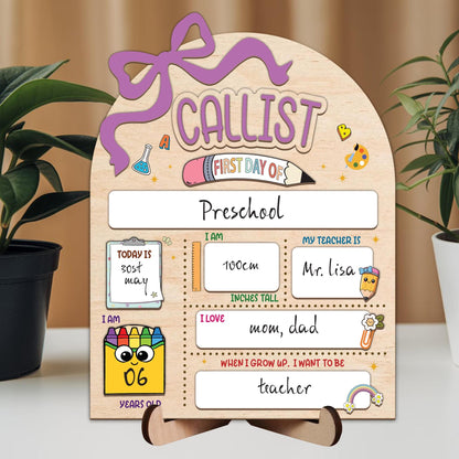 Personalized First & Last Day Of School, Back To School Sign For Photos Prop, 1st Day Of School Dry Erase Board, First Day Of School Sign