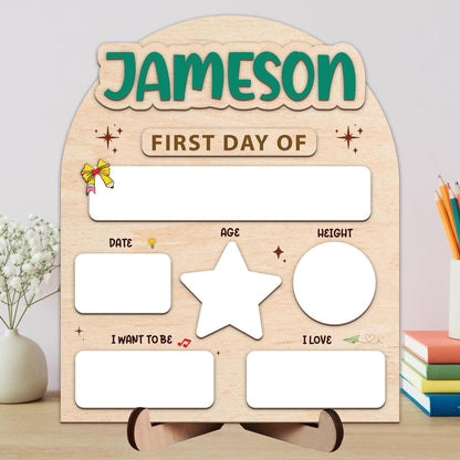 Personalized First Day Of School Sign, Reusable Back To School Sign For Photos, School Board, 1st Day Of School Sign, Dry Erase School Sign