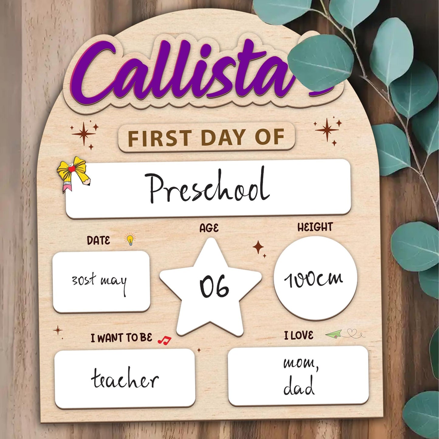 Personalized First Day Of School Sign, Reusable Back To School Sign For Photos, School Board, 1st Day Of School Sign, Dry Erase School Sign